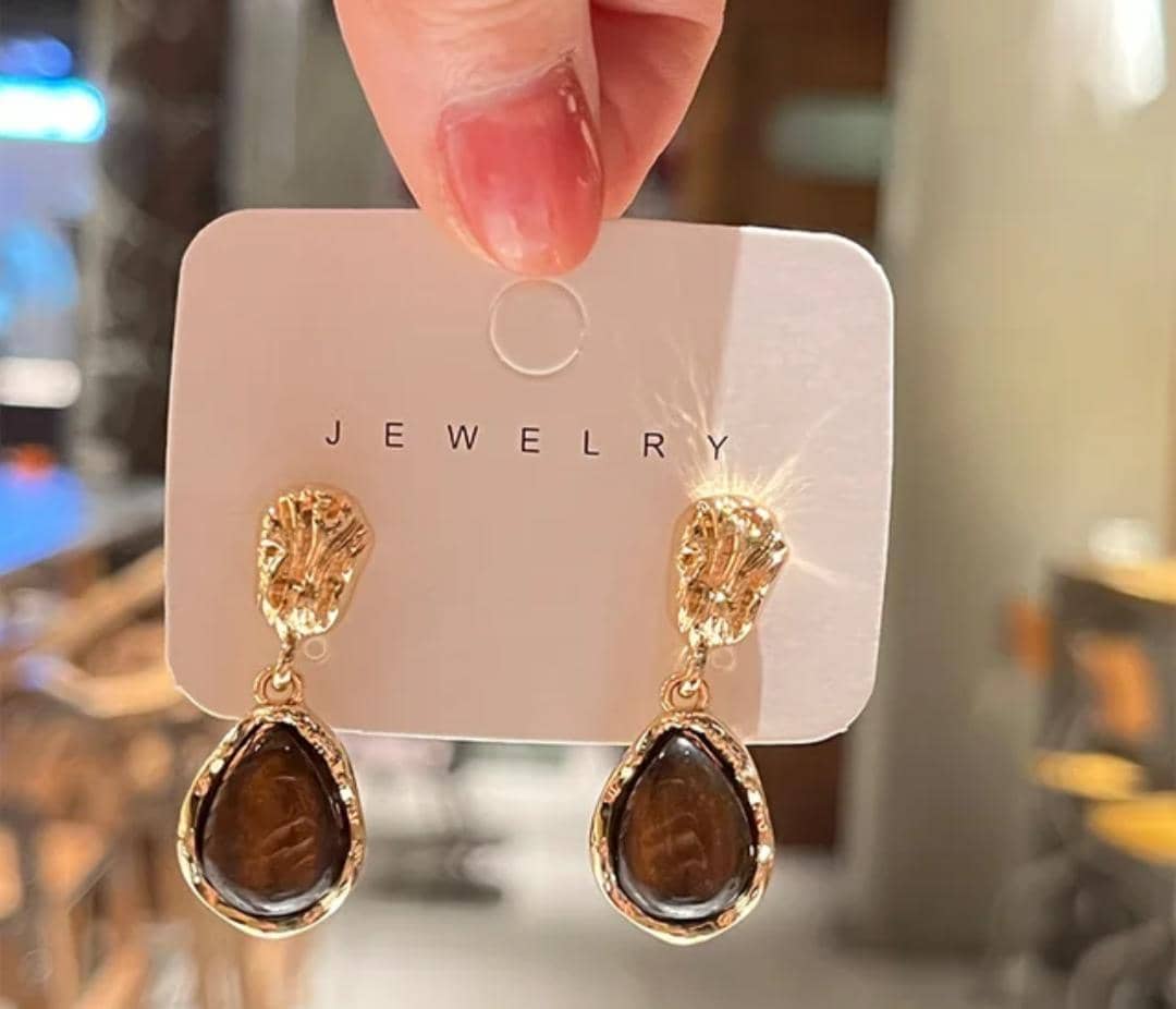 boucles d'oreilles goutte d'eau jade vert Éclatant | plaqué or | Élégantes boucles d'oreilles goutte d'eau jade vert Éclatant | plaqué or | Élégantes