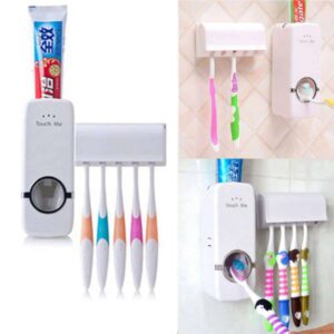 distributeur automatique de dentifrice + support brosse à dents